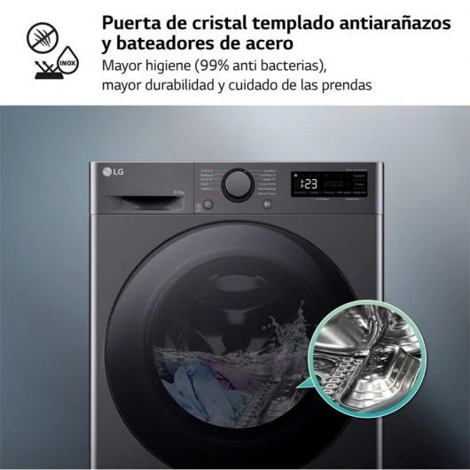LG F4DR6009AGM Lavasecadora de Carga Frontal 9Kg6Kg D Negra
