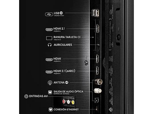 TV LED 43" - Hisense 43A6Q, UHD 4K, Quad Core/MT9603, IA 4K Upscaler, Modo Juego Plus, Control por voz, Negro