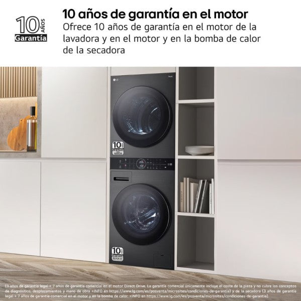 LG WT1210BBF.APBQKIS Lavasecadora Independiente de Carga Frontal 12Kg/22Kg A Negra