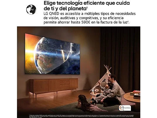 TV QNED 55 - LG 55QNED82A6B, UHD 4K, Procesador Inteligente α7 AI Processor 4K Gen8, Smart TV, DVB-T2 (H.265), Ashed Blue