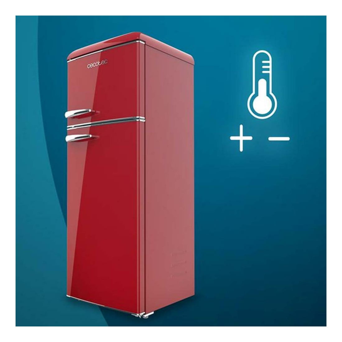 Frigorífico Retro Bolero CoolMarket 2d Origin 215 Red E Cecotec