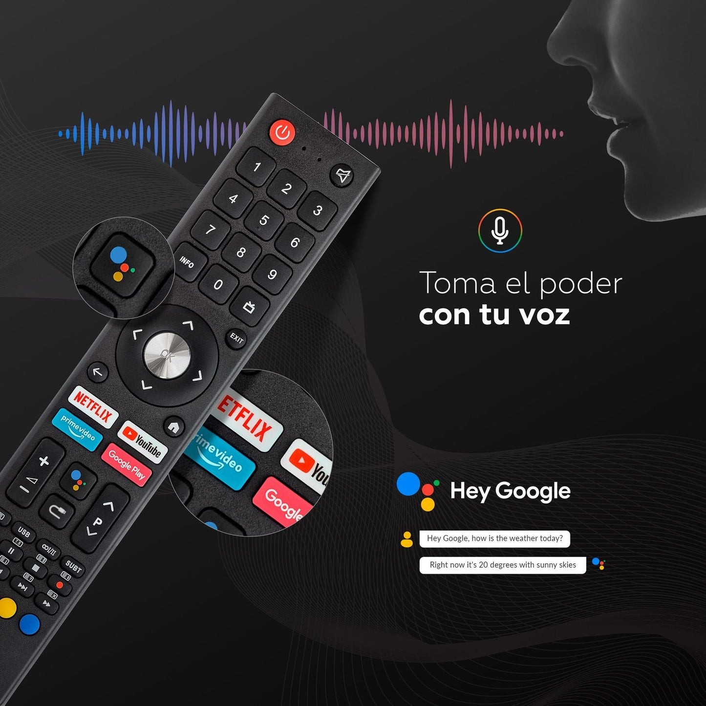 Smart TV 50 pulgadas Qled 4K, Televisor Hey Google Td Systems PRIME50C19GLQ