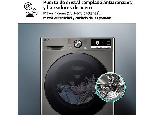 LG - lavadora F4WR7009AGS 9kg 1400rpm Inox a