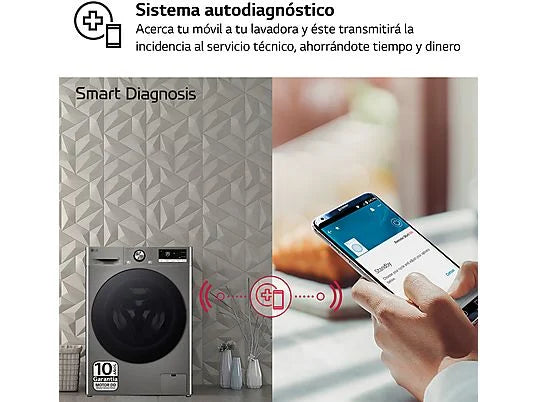 LG - lavadora F4WR7009AGS 9kg 1400rpm Inox a