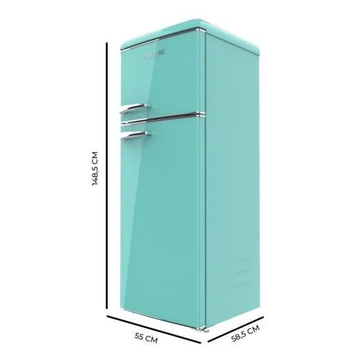 Frigorífico Retro Bolero CoolMarket 2d Origin 215 Green E Cecotec