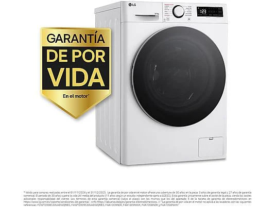 Lavadora secadora - LG F2DR5S09A1W, 9 kg+5 kg, 1200 rpm, 12 programas, Blanco