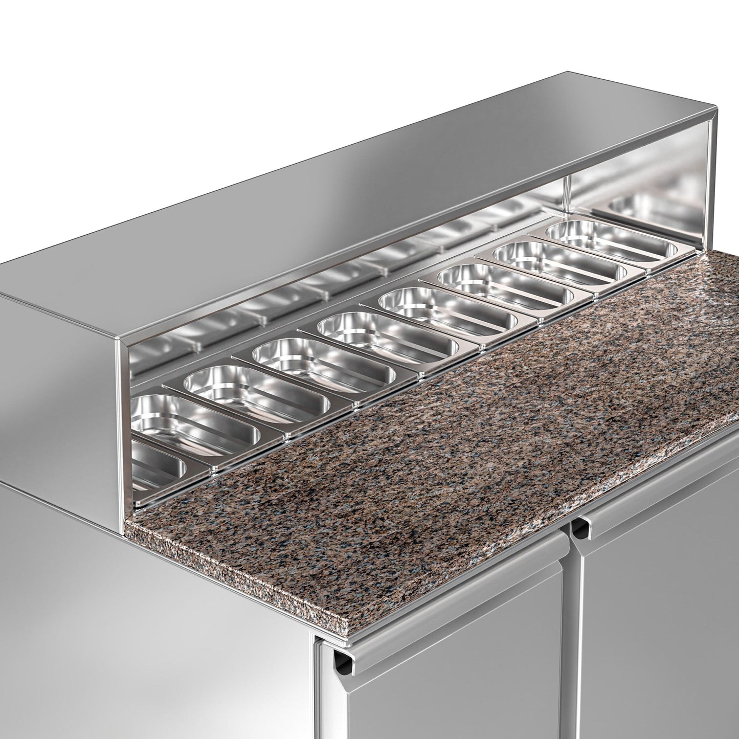 Saladette Pizzakühltisch Premium - 1,37 x 0,7 M - mit 3 Türen