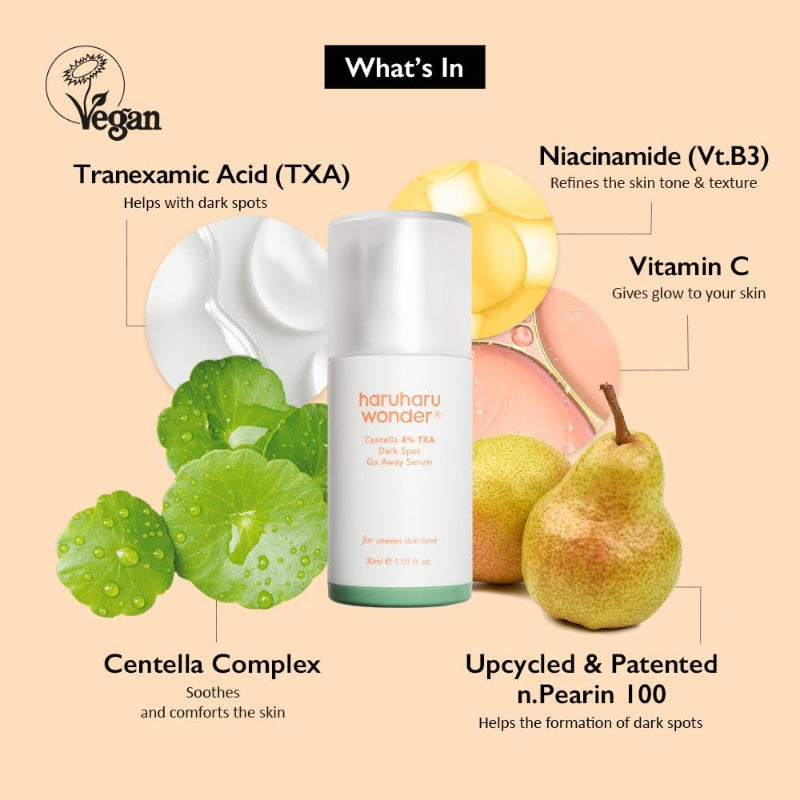 haruharu wonder Centella 4% TXA Dark Spot Serum – Hyperpigmentation Correcting Serum with Tranexamic Acid & Cica for Even-Toned, Radiant Skin