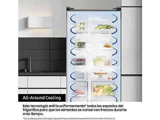 Samsung Frigorífico Americano Bespoke AI 178cm 640L Clase E RS70F64KETE