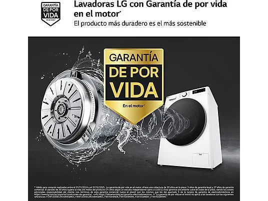 Lavadora secadora - LG F2DR5S09A1W, 9 kg+5 kg, 1200 rpm, 12 programas, Blanco