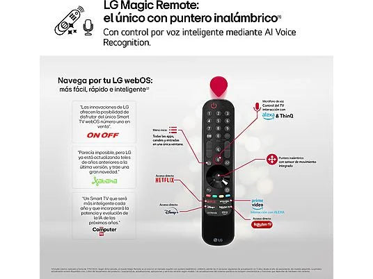 TV OLED 48 - LG OLED48C45LA, OLED 4K, Procesador Inteligente 4K α9 Gen7, Smart TV, DVB-T2 (H.265), Negro