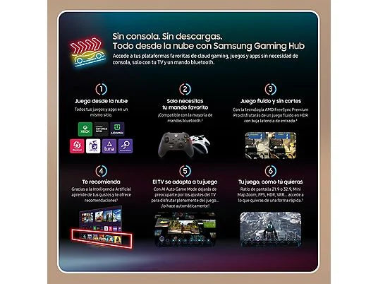 TV Neo QLED 65" - Samsung TQ65QN95DATXXC, UHD 4K Mini LED, Procesador NQ4 AI Gen2, Smart TV, DVB-T2 (H.265), Graphite Black