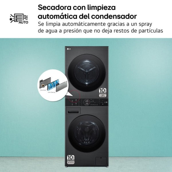 LG WT1210BBF.APBQKIS Lavasecadora Independiente de Carga Frontal 12Kg/22Kg A Negra