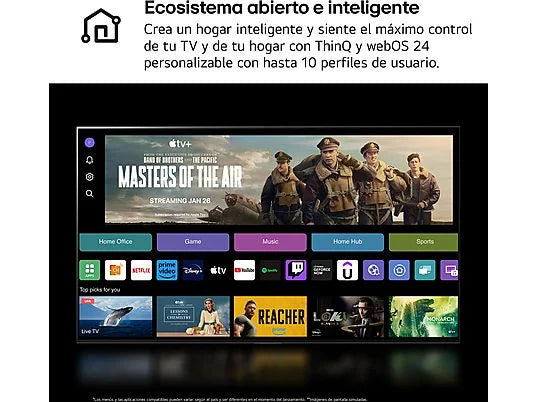 TV OLED 48 - LG OLED48C45LA, OLED 4K, Procesador Inteligente 4K α9 Gen7, Smart TV, DVB-T2 (H.265), Negro