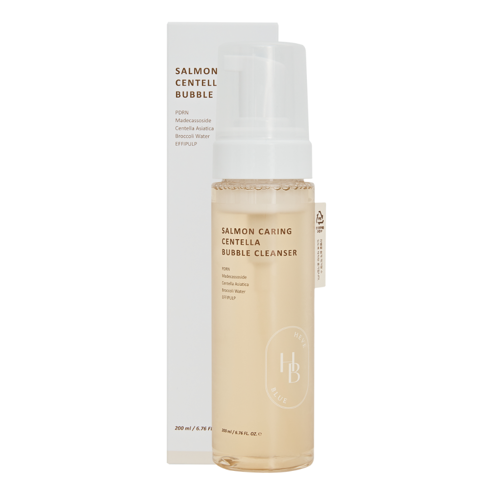Heveblue Salmon Caring Centella Bubble Cleanser (200ml)
