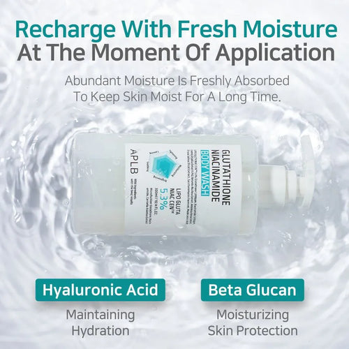 APLB Glutathione & Niacinamide Brightening Body Wash – Hydrating, Hypoallergenic Cleanser