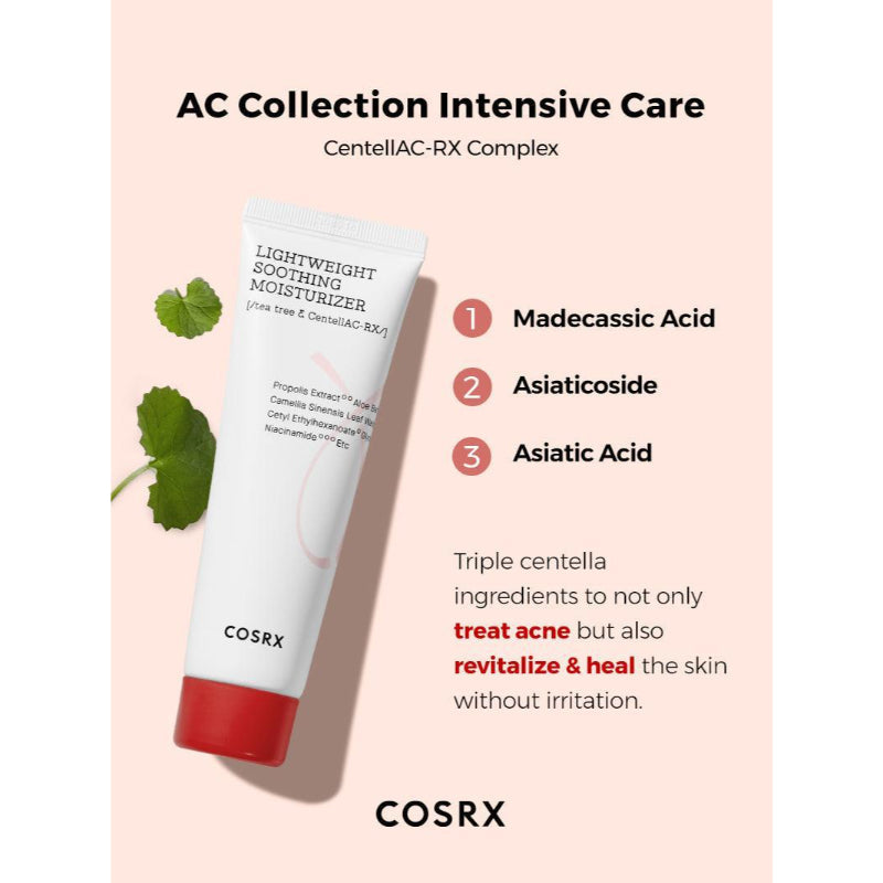 COSRX AC Collection Lightweight Soothing Moisturizer – Oil-Free Daily Face Cream for Acne-Prone & Sensitive Skin