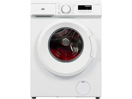Lavadora carga frontal - OK OWM 7153 D, 7 kg, 1200 rpm, bloqueo niños, Display, Blanco