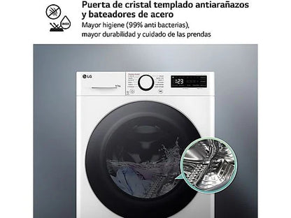 Lavadora secadora - LG F2DR5S09A1W, 9 kg+5 kg, 1200 rpm, 12 programas, Blanco