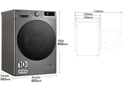 LG - lavadora F4WR7009AGS 9kg 1400rpm Inox a