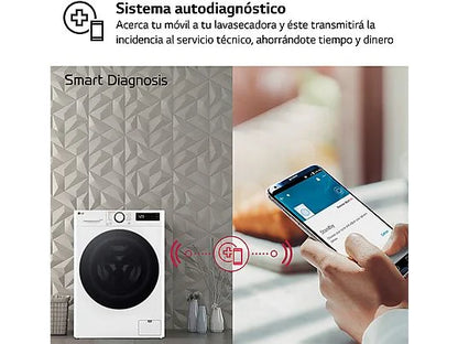 Lavadora secadora - LG F2DR5S09A1W, 9 kg+5 kg, 1200 rpm, 12 programas, Blanco