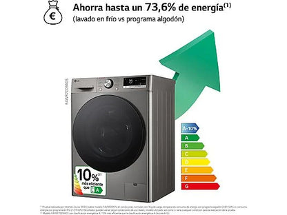 LG - lavadora F4WR7009AGS 9kg 1400rpm Inox a