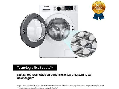 Lavadora carga frontal - Samsung WW80TA026AEEC, 8 kg, 1200 rpm, 14 Programas, Blanco