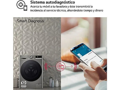 LG - lavadora F4WR7009AGS 9kg 1400rpm Inox a