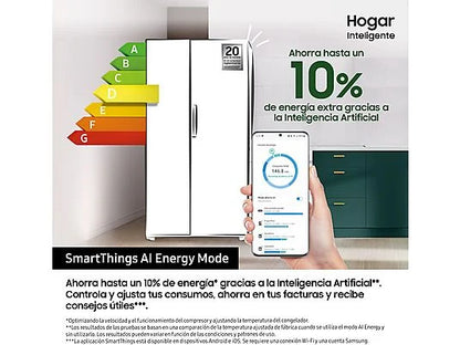 Samsung Frigorífico Americano Bespoke AI 178cm 640L Clase E RS70F64KETE