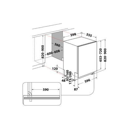 Lavavajillas Integrable Whirlpool W2I HD526 A