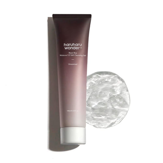 haruharu wonder Black Rice Moisture 5.5 Soft Cleansing Gel – Gentle Face Wash for Dry to Normal Skin, Low 5.5pH, Soap Free, Hydrating