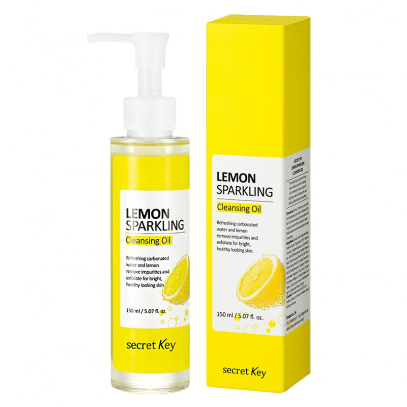 Secret Key Lemon Sparkling Cleansing Oil 150ml – Deep Pore Cleanser & Makeup Remover with Vitamin C for Glowing Skin