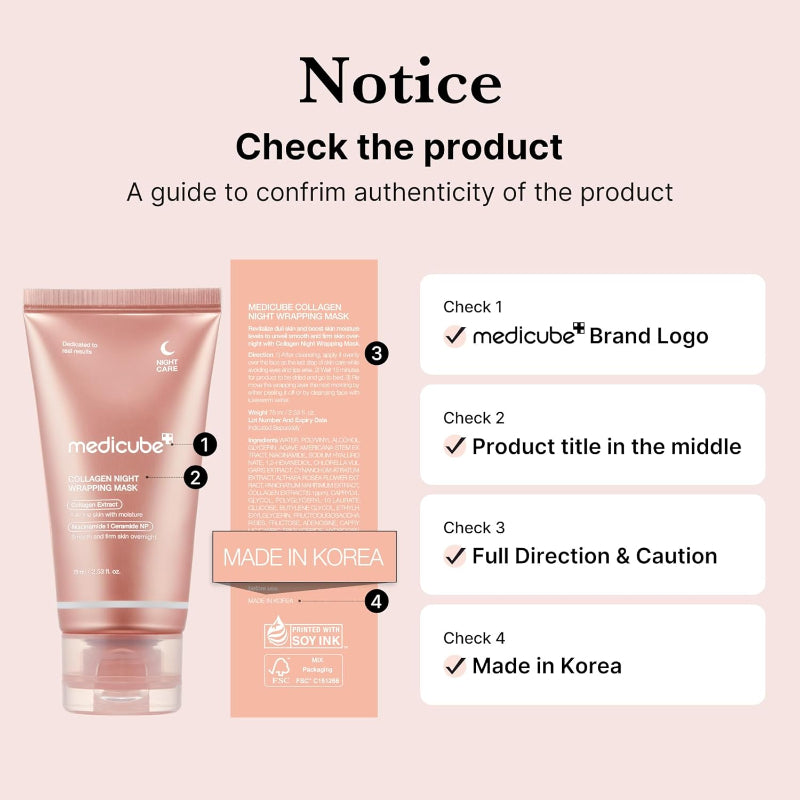Medicube Collagen Overnight Wrapping Peel Off Facial Mask Pack - Elasticity & Hydration Care, Reduces Sagging & Dullness