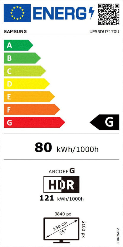 TV LED 55 - Samsung UE55DU7170U, UHD 4K, Smart TV, Negro