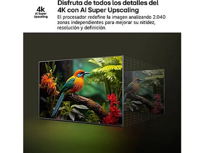 TV QNED 55 - LG 55QNED82A6B, UHD 4K, Procesador Inteligente α7 AI Processor 4K Gen8, Smart TV, DVB-T2 (H.265), Ashed Blue