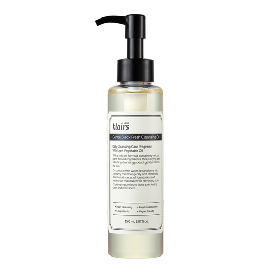 Dear,Klairs Gentle Black Fresh Cleansing Oil (150ml)