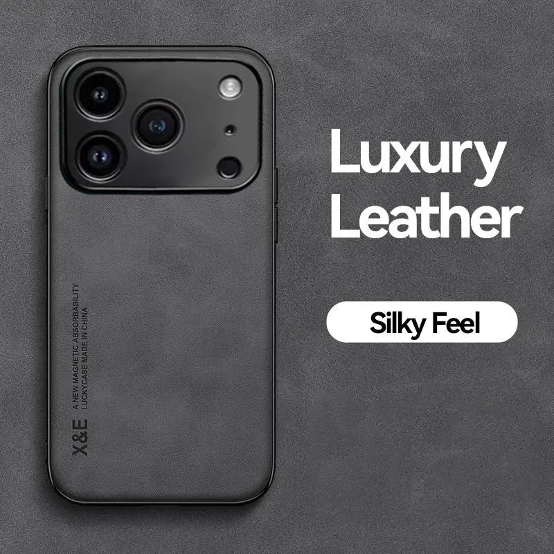Luxury Leather iPhone 17 Pro Max Case - Shockproof Cover for Ultimate Protection