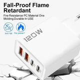 Xiaomi 120W Fast Charger 4 Port USB Type C Quick Charge 3.0 Adapter for iPhone Samsung Huawei