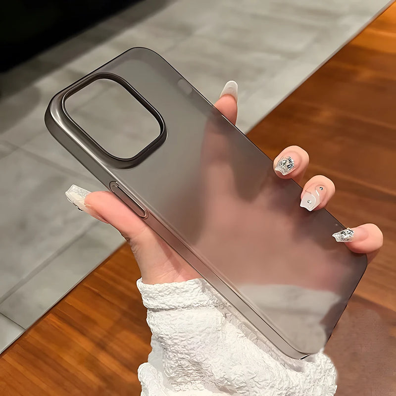 Translucent Clear Phone Case For iPhone 16 Pro Max 15 14 16 Plus 13 12 Mini 11 Matte Black