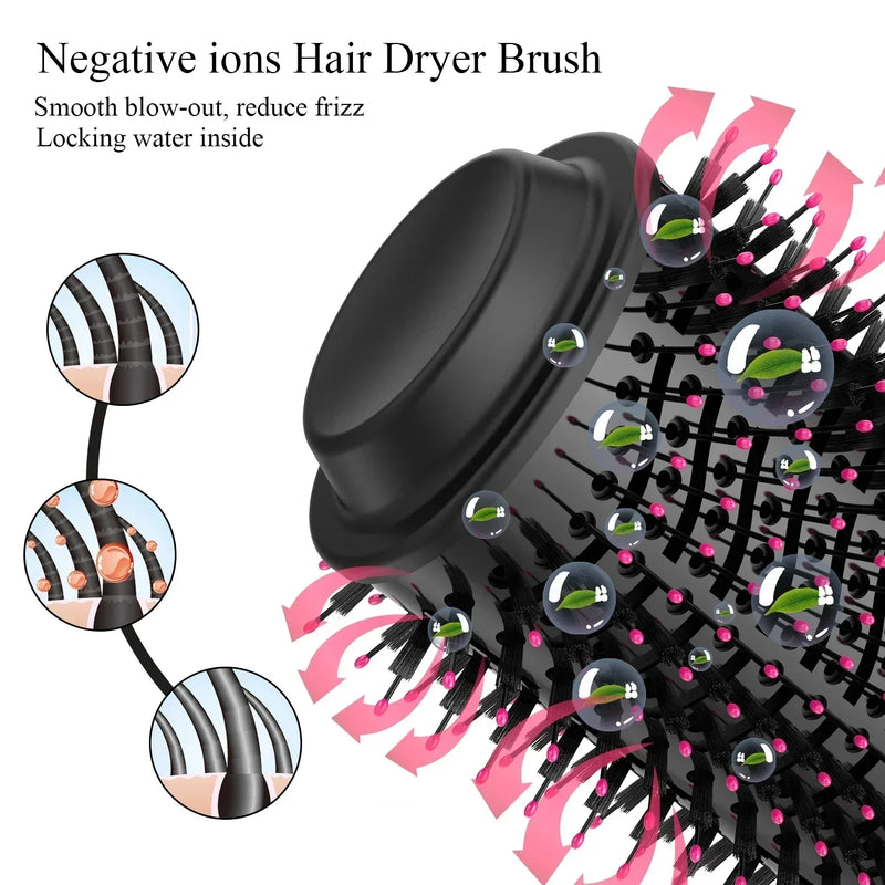 4 in 1 Hair Straightener, Curling Iron, and Hot Air Comb for Volumizing and Drying