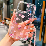 Cute Flower Butterfly Phone Case, Transparent Soft Case for iPhone 11 12 13 14 15 16  Pro Max 16E  Mobile Model