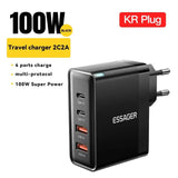 Essager 100W GaN USB Type C Car Charger for Quick Charge 4.0/3.0 - Fast Charging Solution for iPhone 14/13/12, Xiaomi, and MacBook