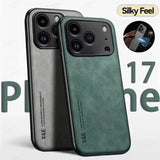 Luxury Leather iPhone 17 Pro Max Case - Shockproof Cover for Ultimate Protection