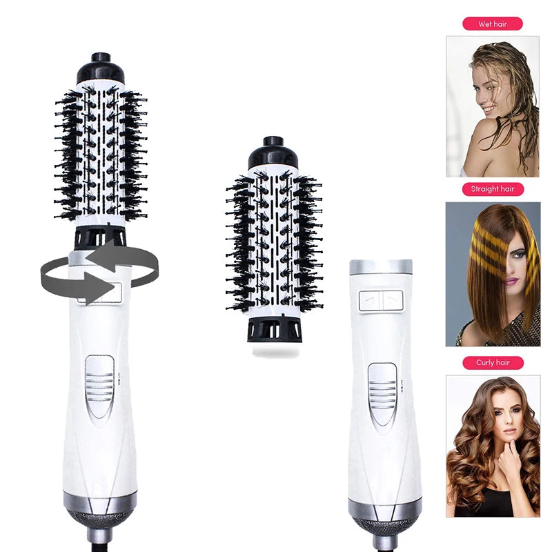 Automatic Rotating Hair Dryer Brush 2 In 1 Styling Tool with 360 Degree Curling Iron Comb