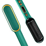 2-in-1 Electric Hair Straightening Comb with LCD Display and Curling Tool