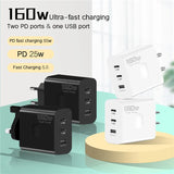 160W USB Type C Fast Charger with Quick Charge 3.0 for iPhone, Samsung, Xiaomi, Redmi, and OPPO