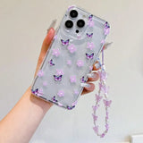 Cute Flower Butterfly Phone Case, Transparent Soft Case for iPhone 11 12 13 14 15 16  Pro Max 16E  Mobile Model