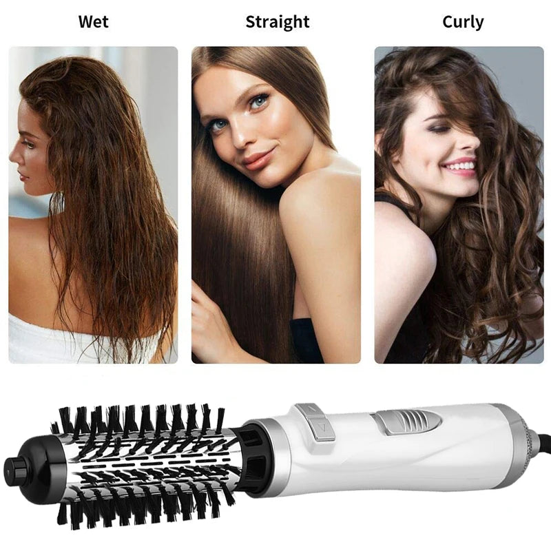 Automatic Rotating Hair Dryer Brush 2 In 1 Styling Tool with 360 Degree Curling Iron Comb