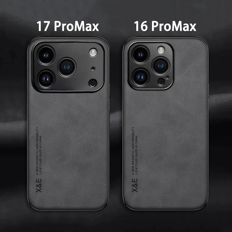 Luxury Leather iPhone 17 Pro Max Case - Shockproof Cover for Ultimate Protection