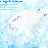 Xiaomi 120W Fast Charger 4 Port USB Type C Quick Charge 3.0 Adapter for iPhone Samsung Huawei